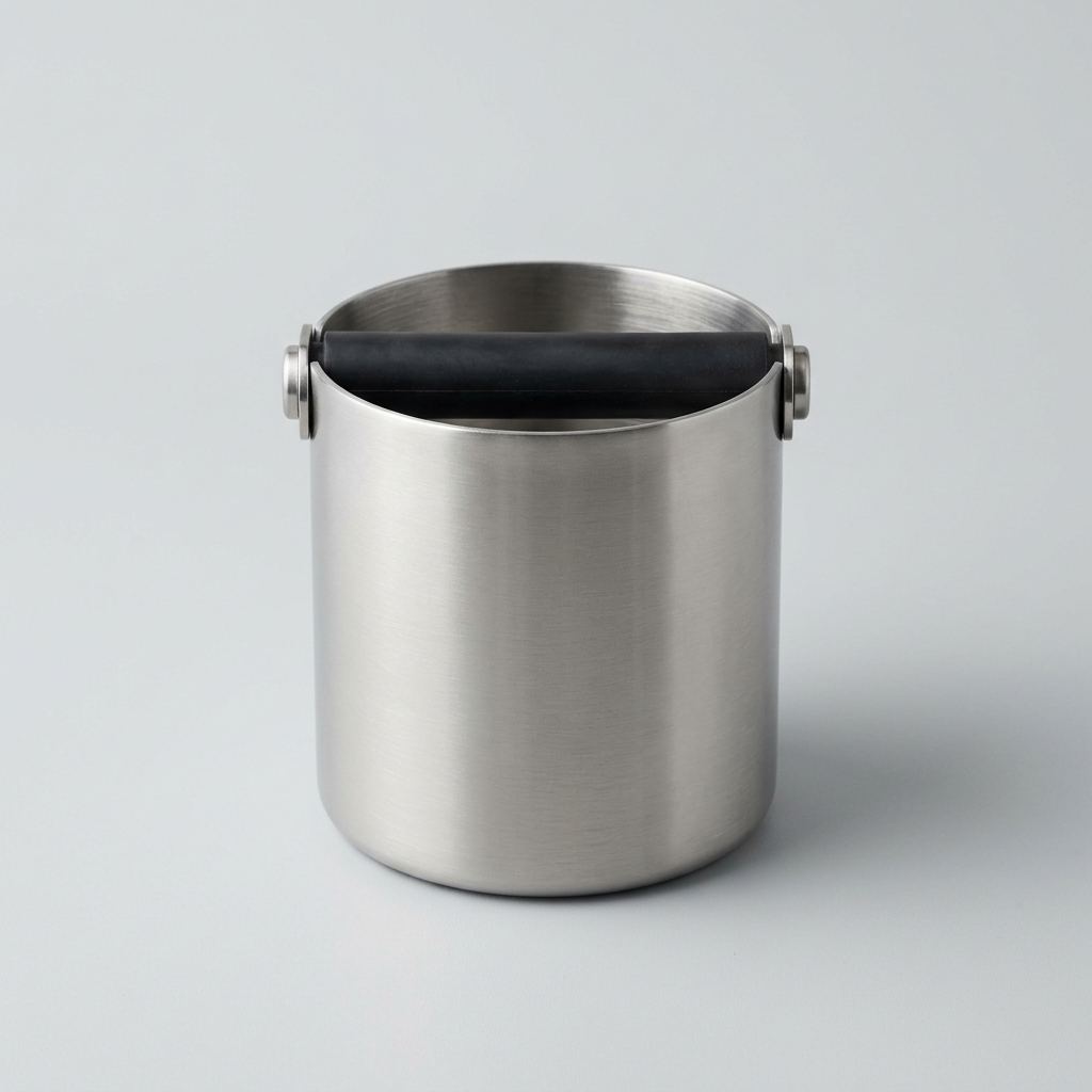 vibrantlifefu Stainless Steel Knock Box with Rubber Bar